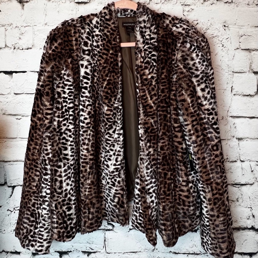 **SALE** Multiple Faux Leopard Fur Skirted Jacket